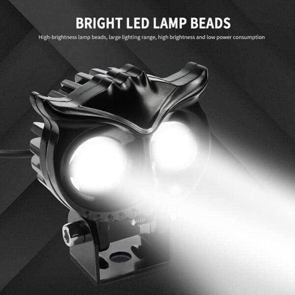 Owl LED Lens Motorcycle Fog Light, 12V DC, Auxiliary Spot Projector, Yellow And White Beam (1) - Image 3