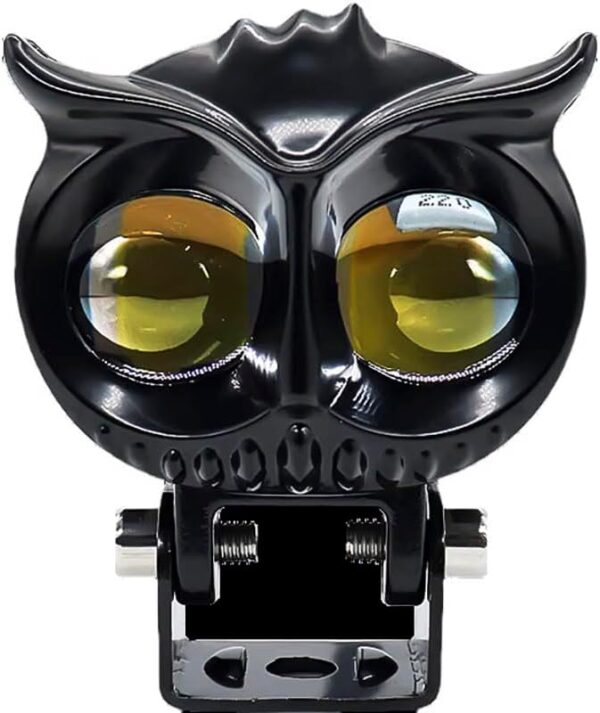 Owl LED Lens Motorcycle Fog Light, 12V DC, Auxiliary Spot Projector, Yellow And White Beam (1)